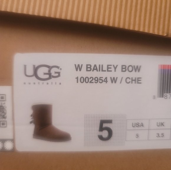 Ugg Women S Bailey Bow Chestnut Mid-Calf Sheepskin Boot - 5M - Picture 3 of 11